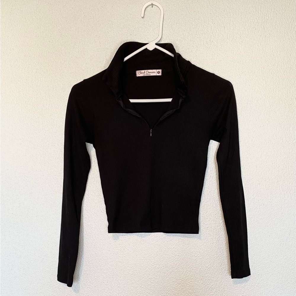 Cloud Dancer Women’s Black Cropped Half-Zip Sz XS